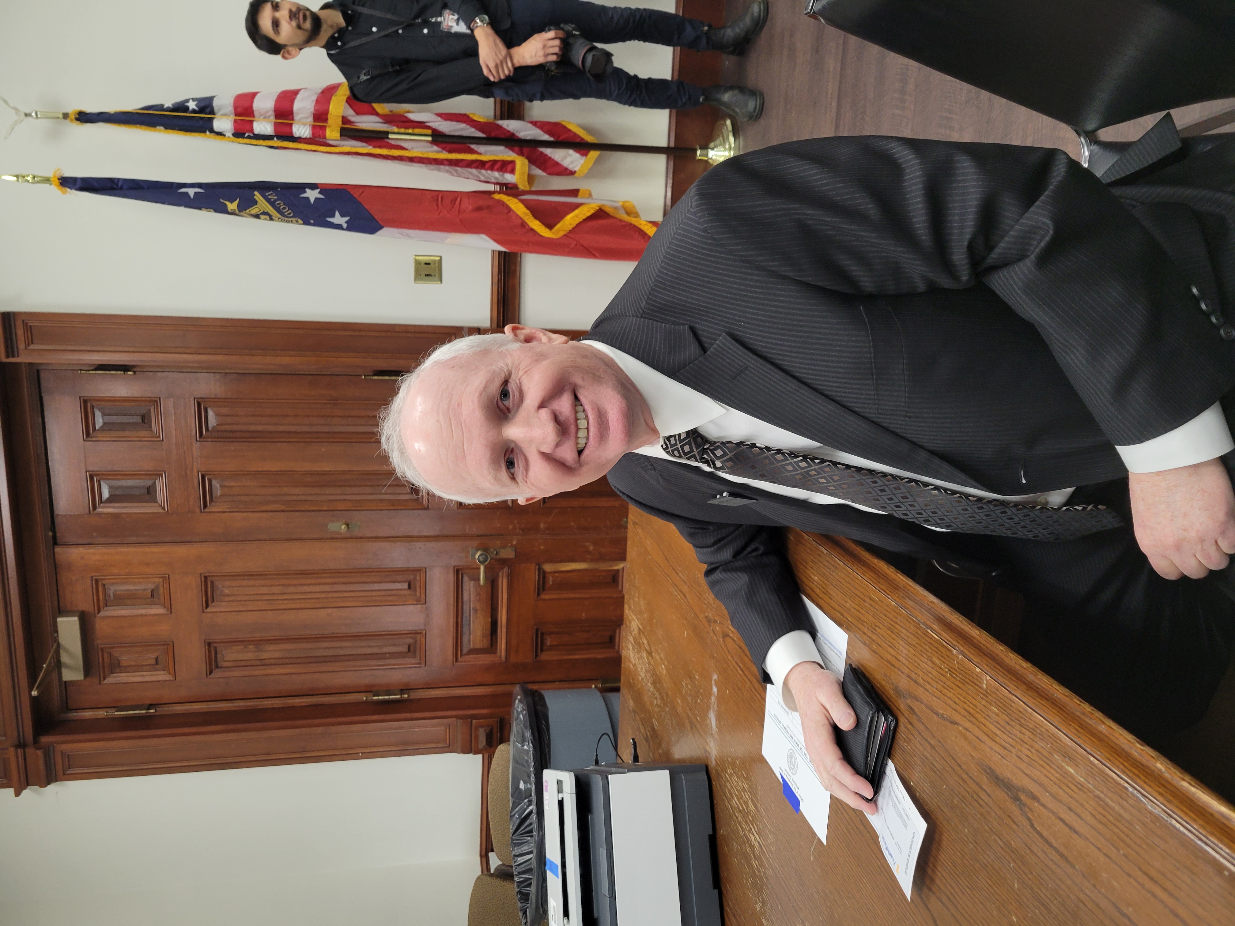 Candidate completing qualification paperwork at the Georgia State Capitol